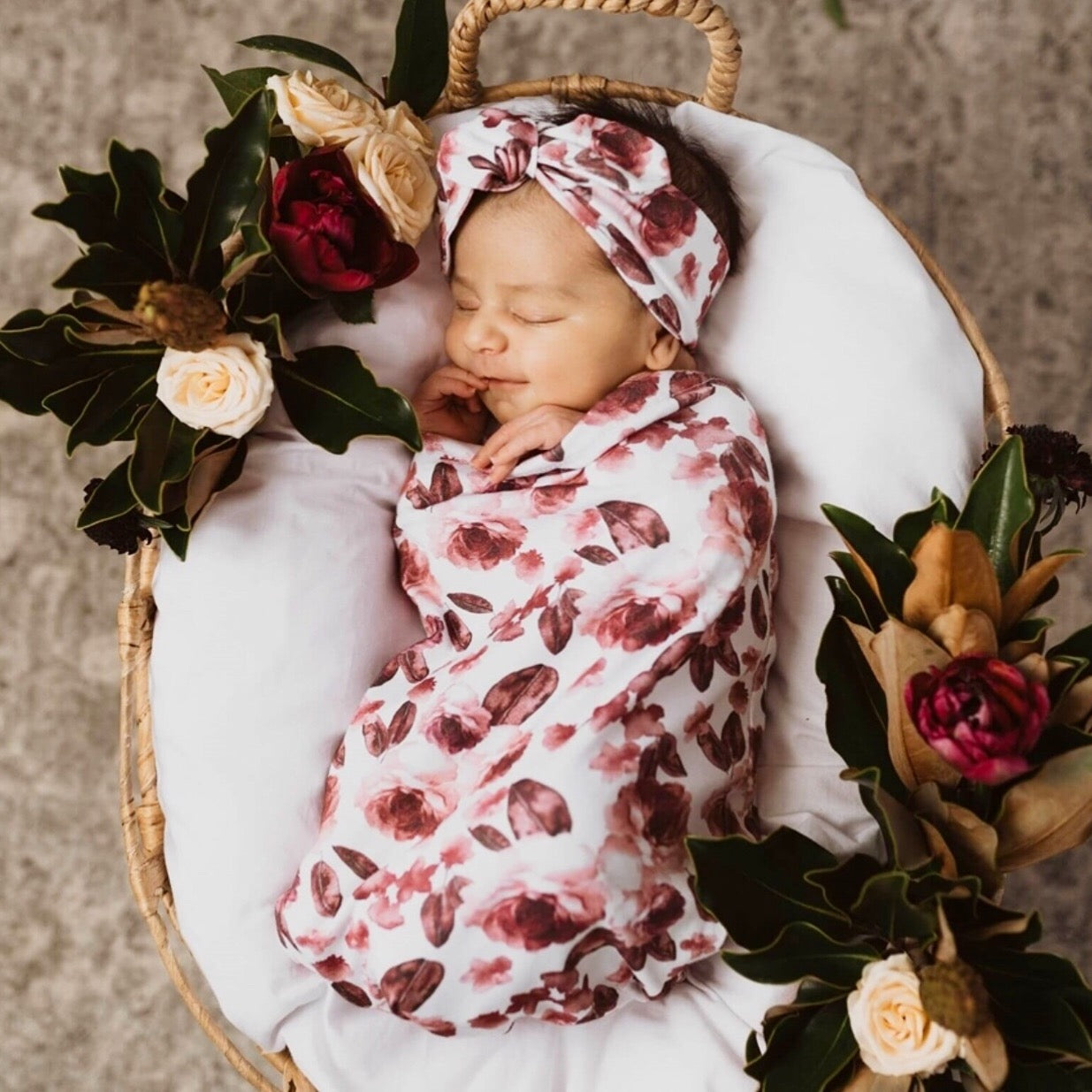 Fleur | Snuggle Swaddle & Topknot Set