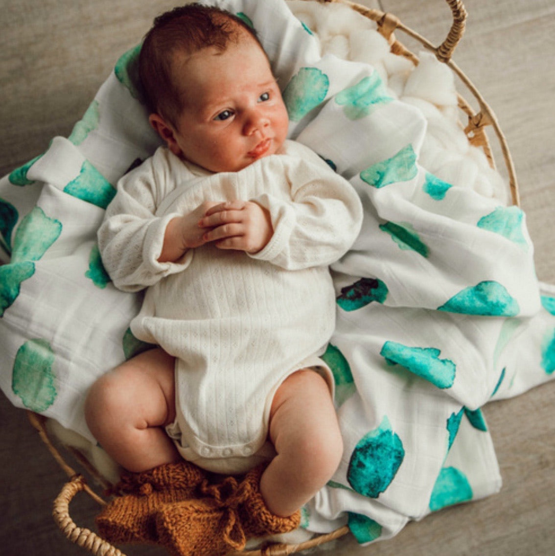 Sea Mist I Organic Muslin Wrap