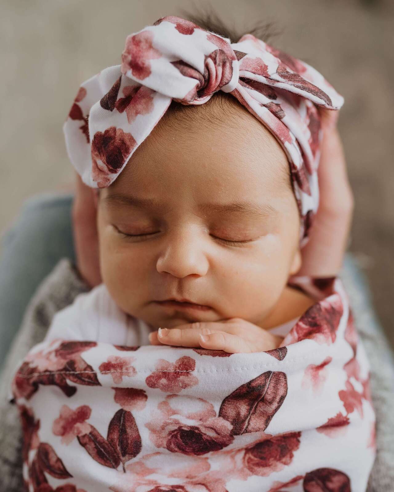 Fleur Snuggle Swaddle & Topknot Set