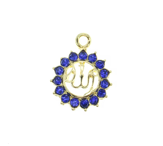 Blue diamond Islamic charm