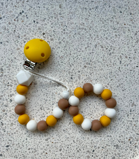 Dummy & Teether Mustard Set