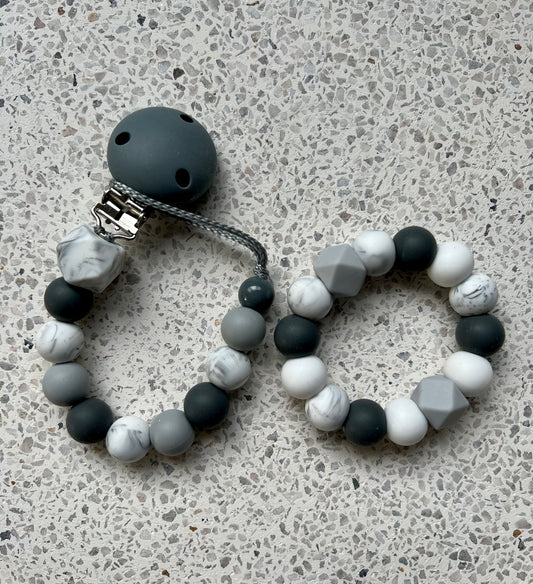 Dummy & Teether Grey Set