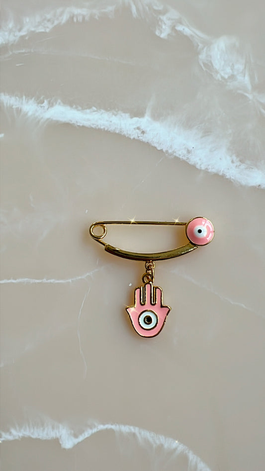 Hamsa evil eye pin