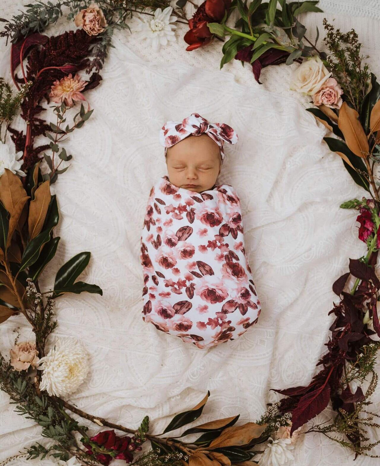 Fleur | Snuggle Swaddle & Topknot Set